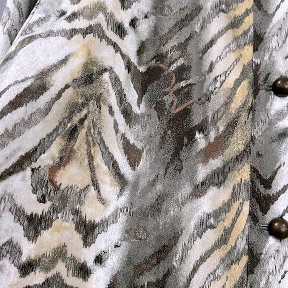 Chico’s Animal Print Green Gray Lightweight Blazer Jacket, Size XL - Picture 7 of 14